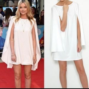 NWT Rare London White Cape Dress